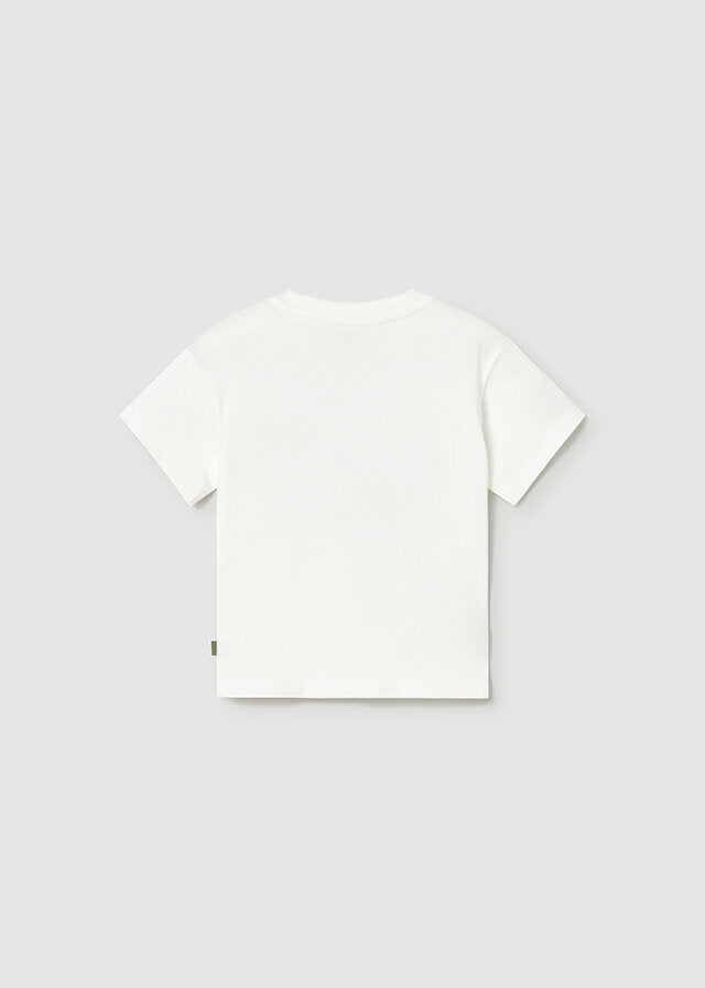 Mayoral T-shirt a manica corta applicazione bambino baby panna-macc – vista 2