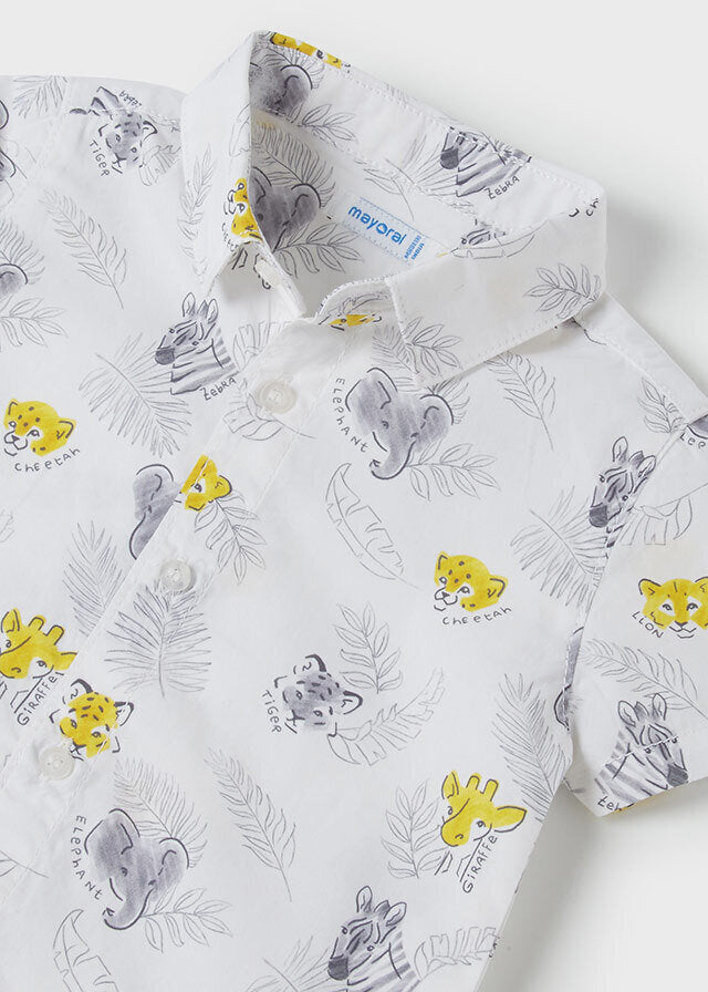 Mayoral Camicia a manica corta stampa grande bambino baby bianco – vista 3