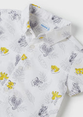 Mayoral Camicia a manica corta stampa grande bambino baby bianco – vista 3