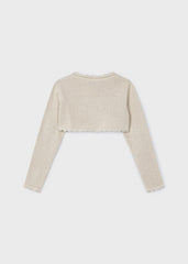 Mayoral Giacca in maglia bambina champagne – vista 2