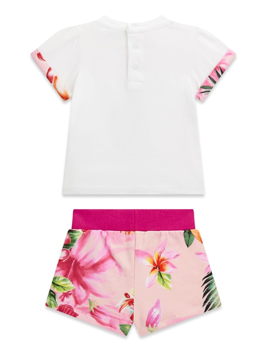 Guess Kids Set t-shirt a manica corta e shorts sportivi bambino baby bianco A6GG01 – vista 2