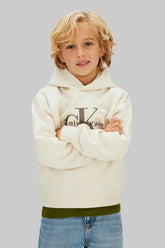 Calvin Klein Kids felpa con cappuccio ragazzo bianco
