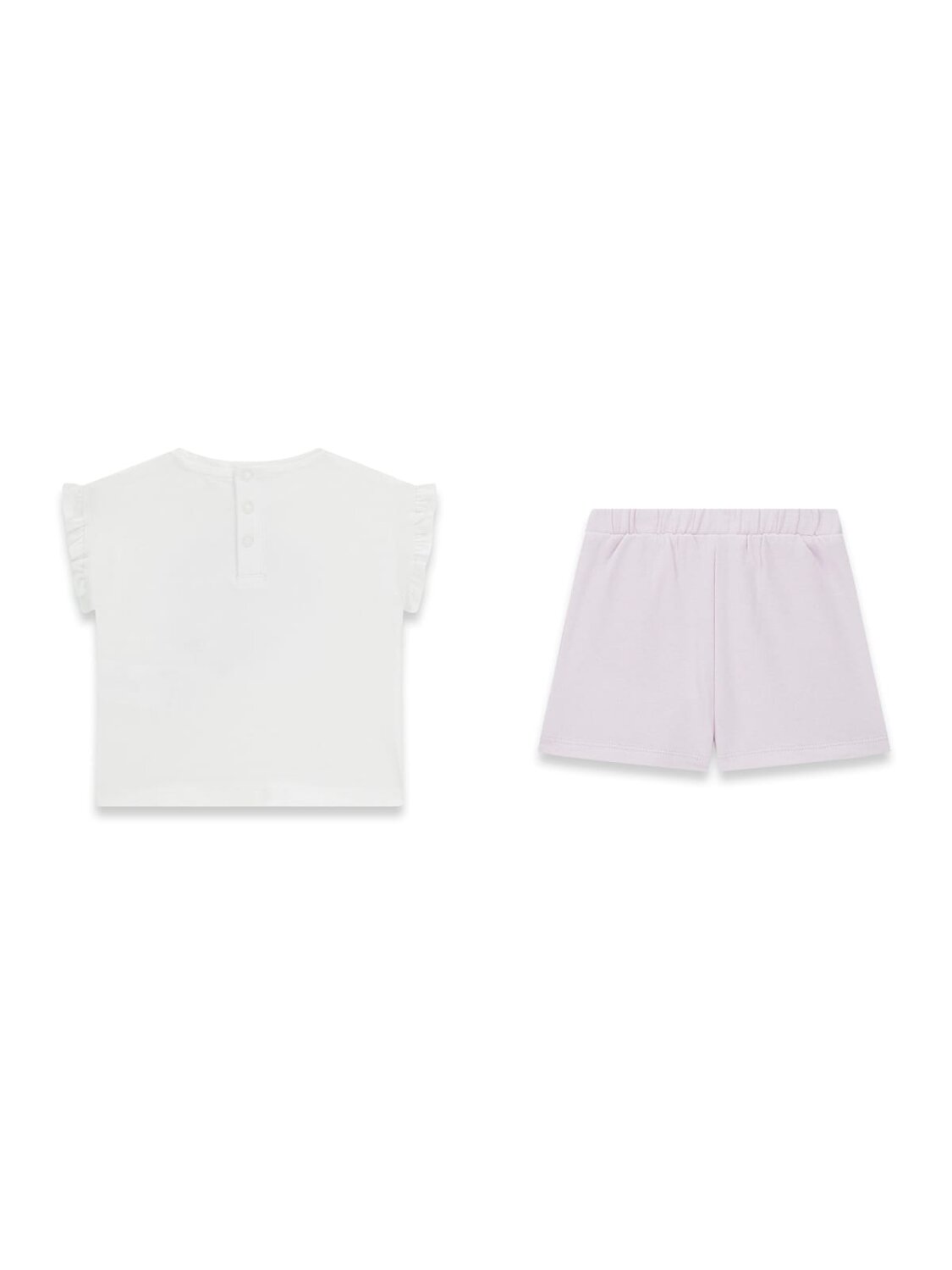 Guess Kids Set t-shirt a manica corta e shorts sportivi bambino baby bianco A6GG11 – vista 2
