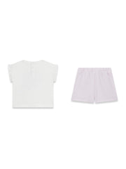 Guess Kids Set t-shirt a manica corta e shorts sportivi bambino baby bianco A6GG11 – vista 2