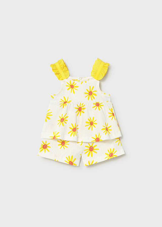 Mayoral Set shorts bambula bambina baby mimosa