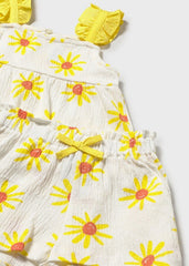 Mayoral Set shorts bambula bambina baby mimosa – vista 3