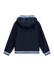 Guess Kids Giacca tecnica cappuccio zip a manica lunga bambino blu – vista 2