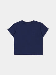 Moschino camicia baby unisex in cotone blu - vista alternativa 2