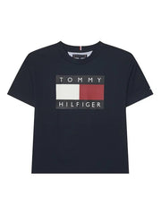 Tommy Hilfiger T-shirt bambino in cotone blu modello KB0KB10340J