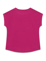 Guess Kids T-shirt orlo asimmetrico a manica corta bambina K6GI03 tranquila arancio – vista 4
