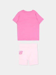 New Balance T-shirt neonata in cotone rosa - vista alternativa 2