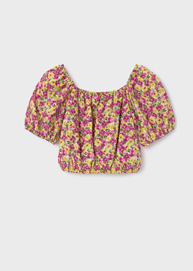 Mayoral Blusa fiori ragazza pistacchio – vista 5