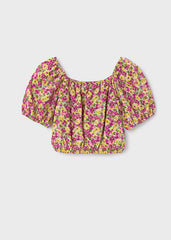 Mayoral Blusa fiori ragazza pistacchio – vista 5