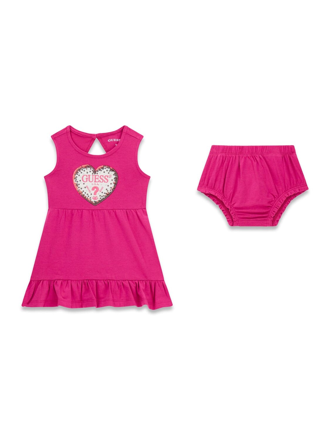 Guess Kids Set abito senza maniche mutandina bambino baby viola dragonfruit