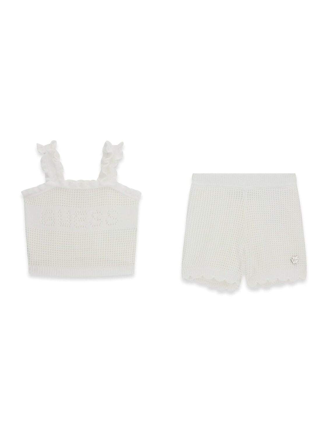 Guess Kids Set canotta maglia cardigan bambina bianco