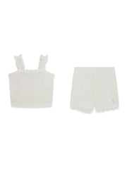Guess Kids Set canotta maglia cardigan bambina bianco