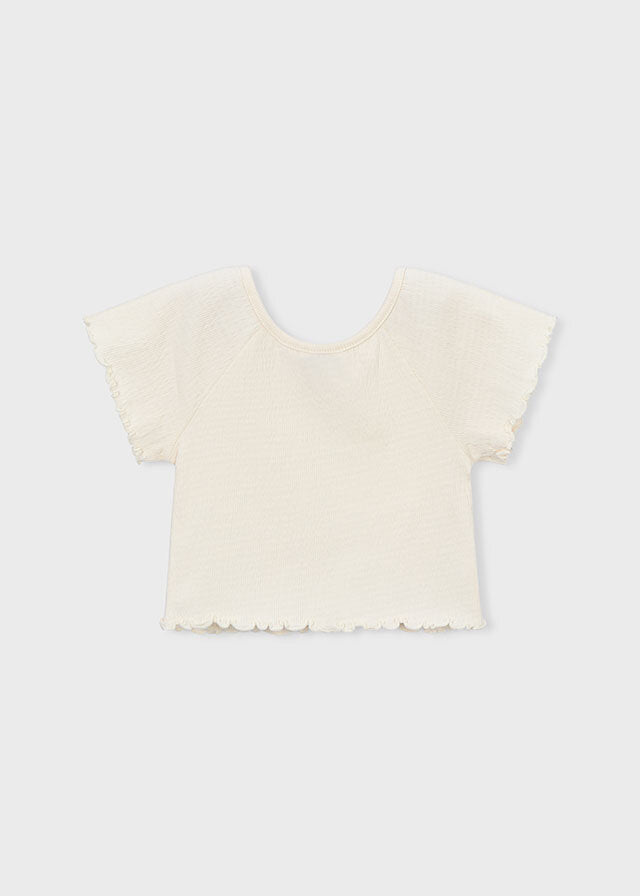 Mayoral T-shirt a manica corta bambina bianc osso 3014-15-6J – vista 4
