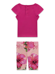 Guess Kids Set t-shirt leggings capri bambina baby viola dragonfruit – vista 2