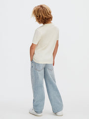 Calvin Klein Kids T-shirt ragazzo in cotone beige modello LVCKSJA09BT - vista alternativa 2