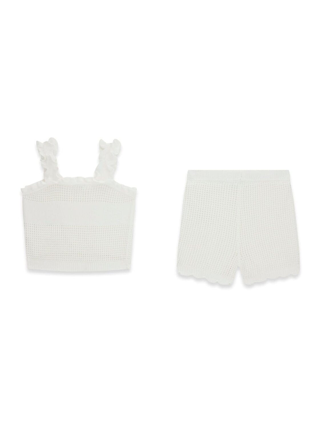Guess Kids Set canotta maglia cardigan bambina bianco – vista 2