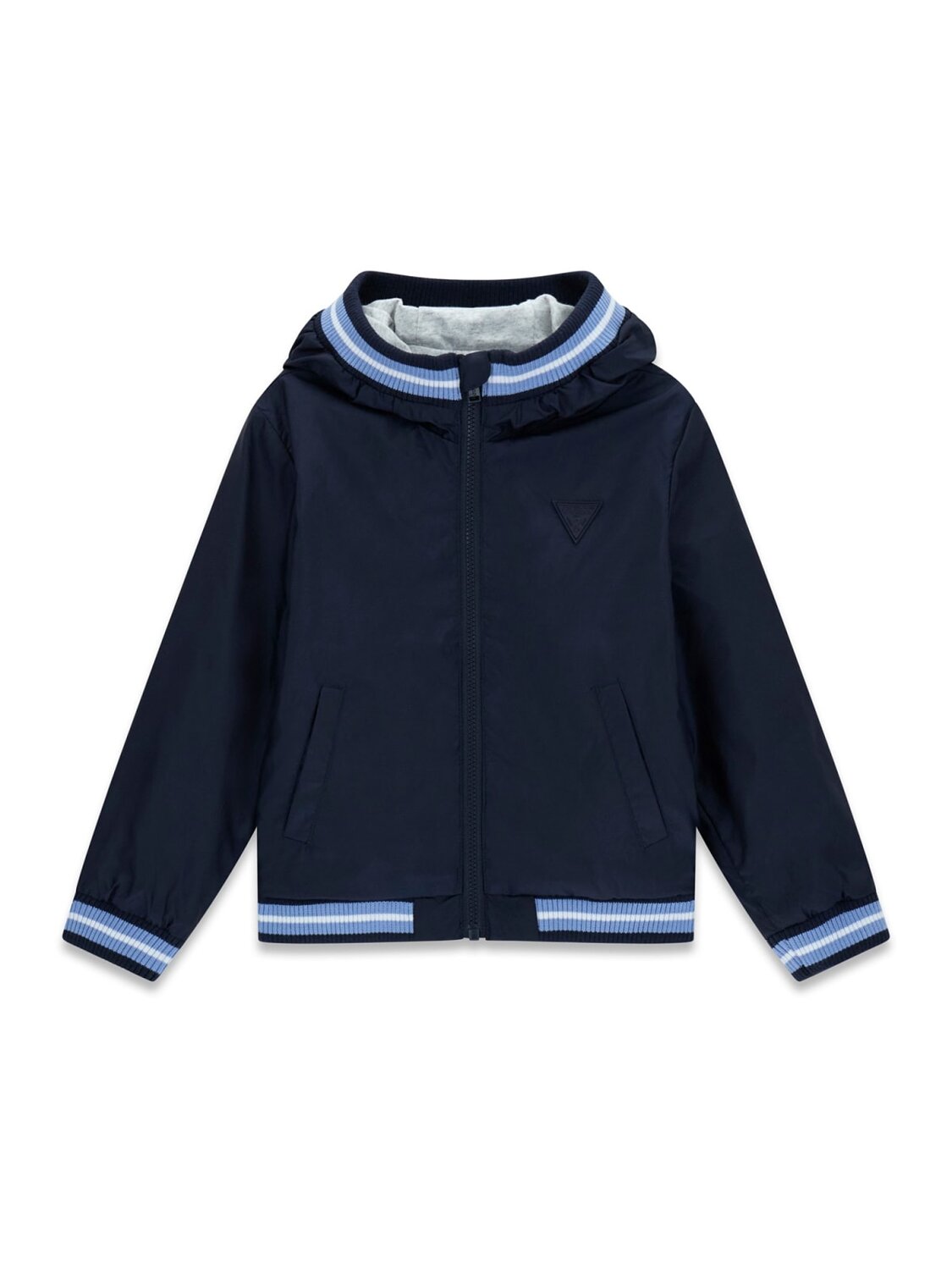 Guess Kids Giacca tecnica cappuccio zip a manica lunga bambino blu