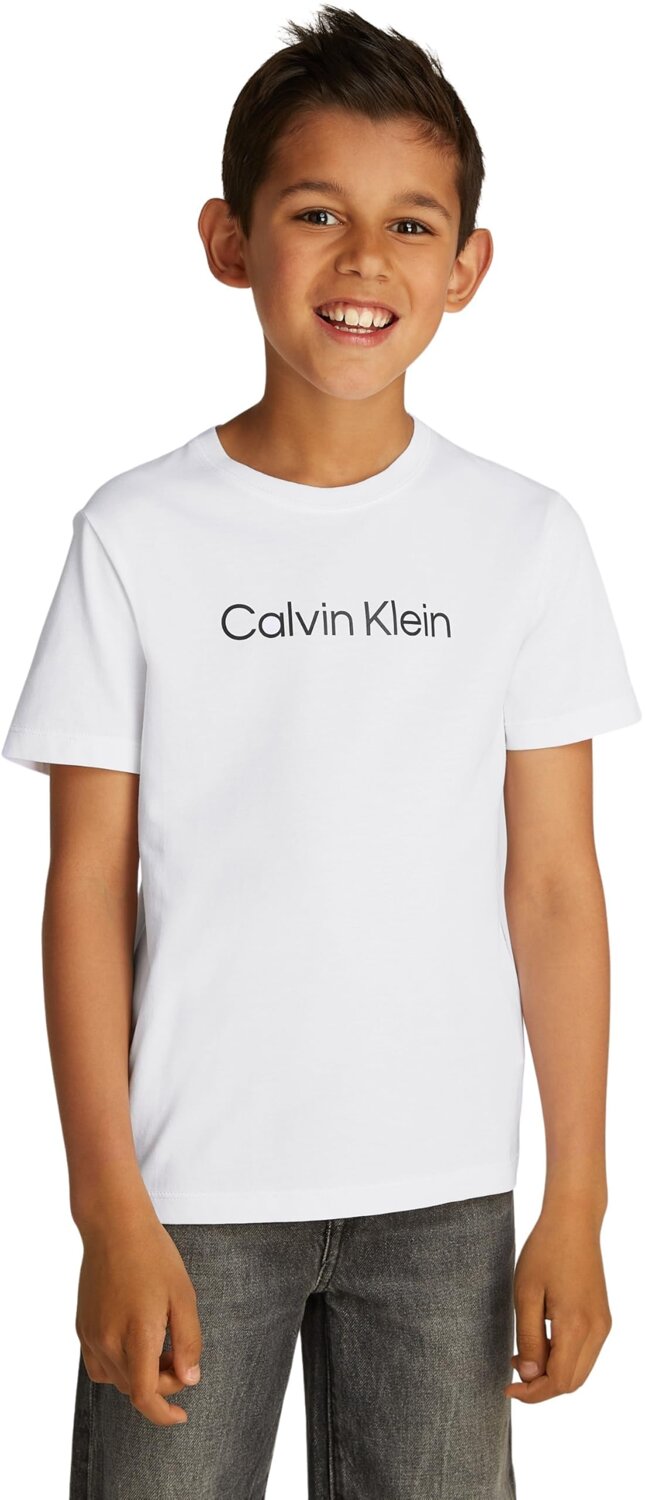 Calvin Klein Kids T-shirt junior unisex in cotone bianco modello IU0IU00682J