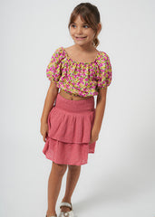 Mayoral Blusa fiori ragazza pistacchio – vista 3