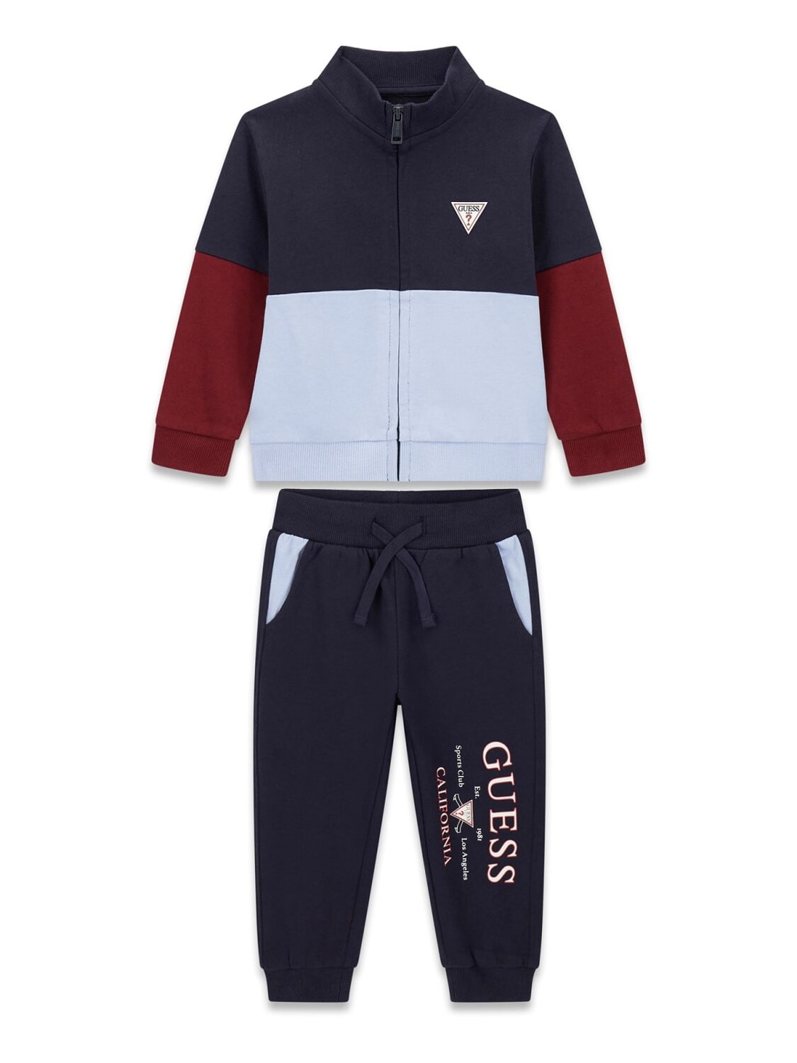 Guess Kids Set felpa zip pantaloni sportivi ragazzo wine/navy – vista 2