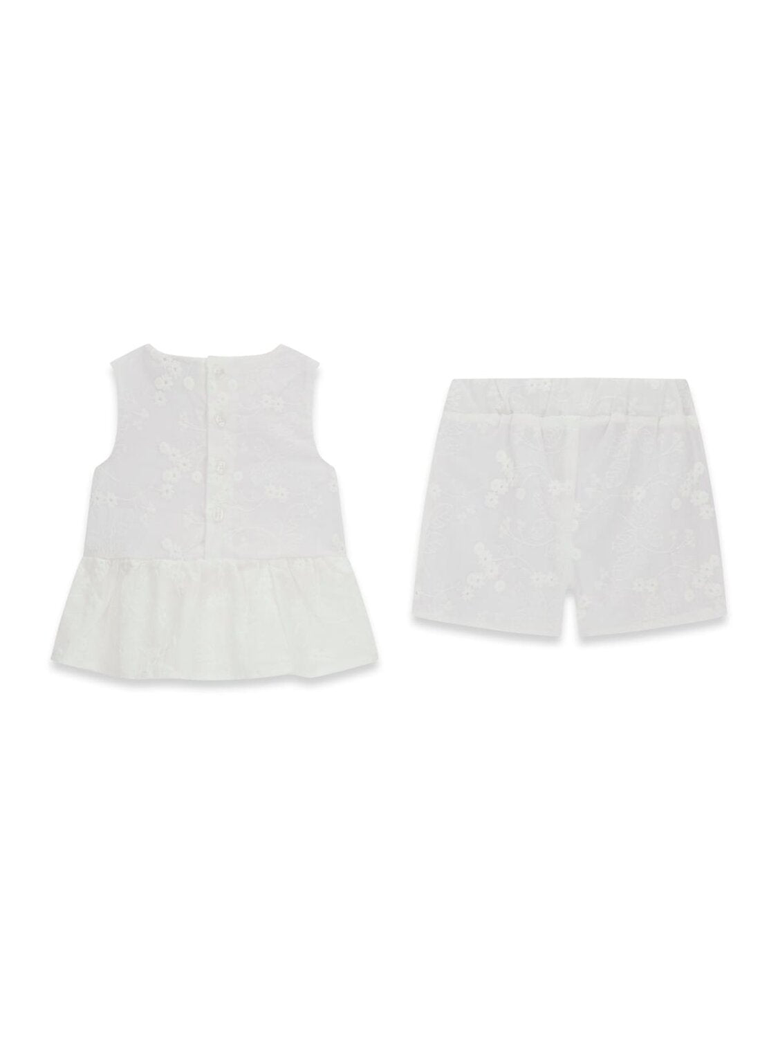 Guess Kids Set top mussola shorts bambino baby bianco – vista 2
