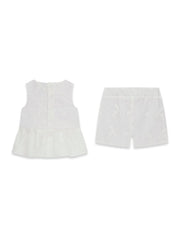 Guess Kids Set top mussola shorts bambino baby bianco – vista 2