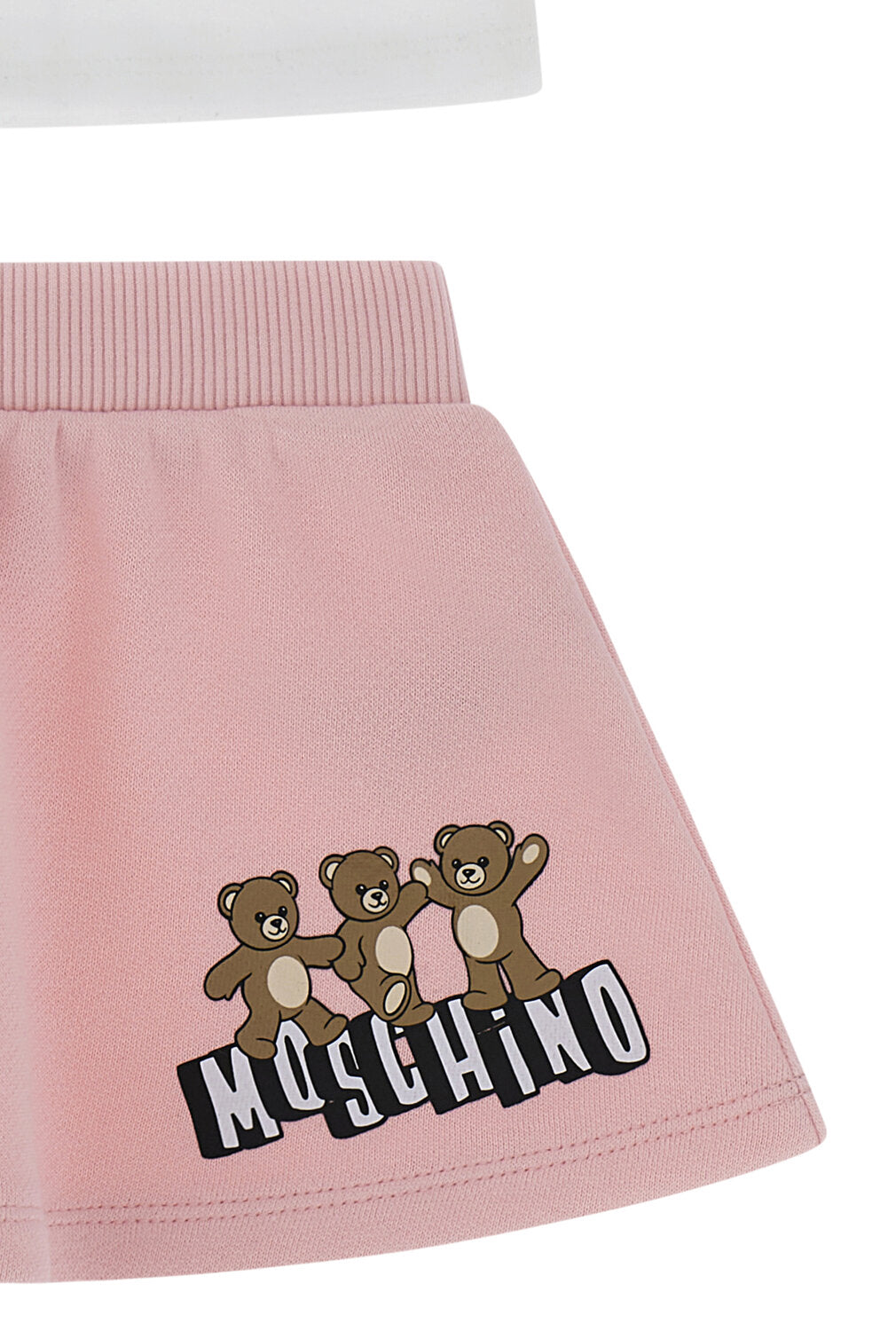 Moschino completo due pezzi neonata in cotone bianco - vista alternativa 2
