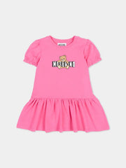 Moschino abito neonata in cotone rosa modello MAV0C7LBA00
