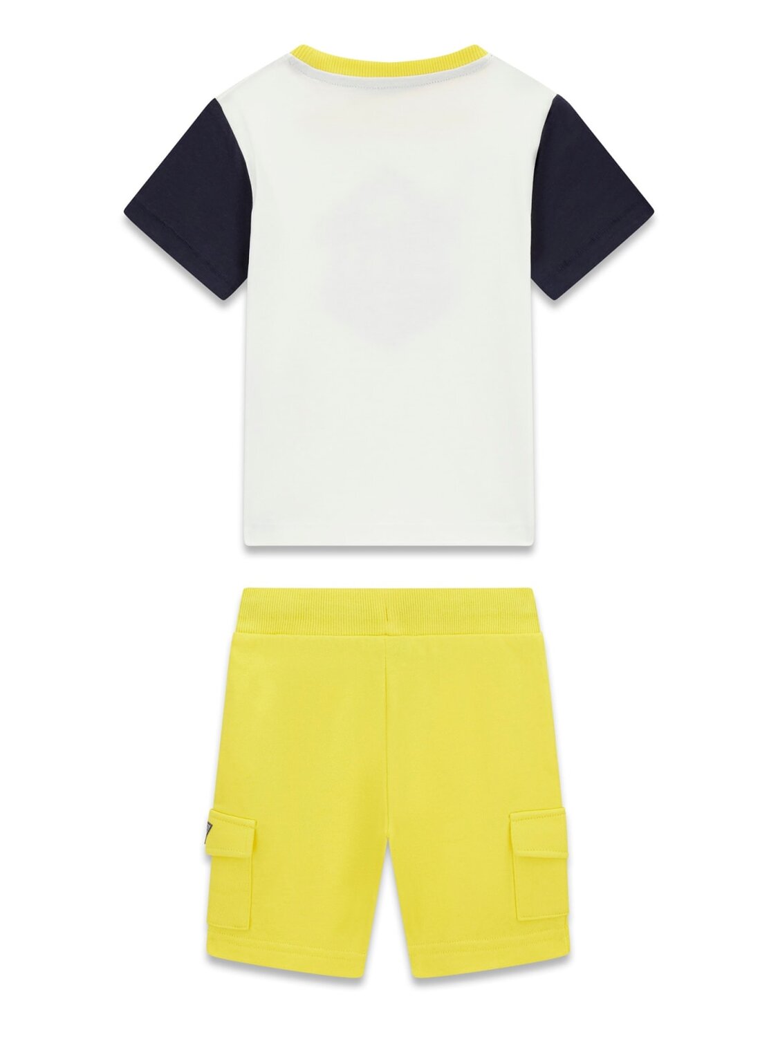 Guess Kids Set t-shirt a manica corta bermuda cargo ragazzo bianco/blu/giallo – vista 2