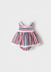 Mayoral Vestito righine neonata rosso