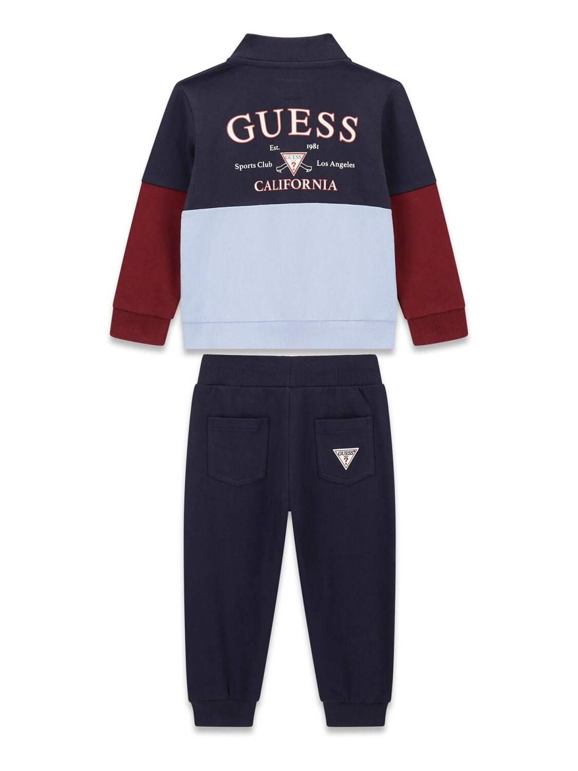Guess Kids Set felpa zip pantaloni sportivi ragazzo wine/navy – vista 3