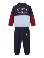 Guess Kids Set felpa zip pantaloni sportivi ragazzo wine/navy – vista 3