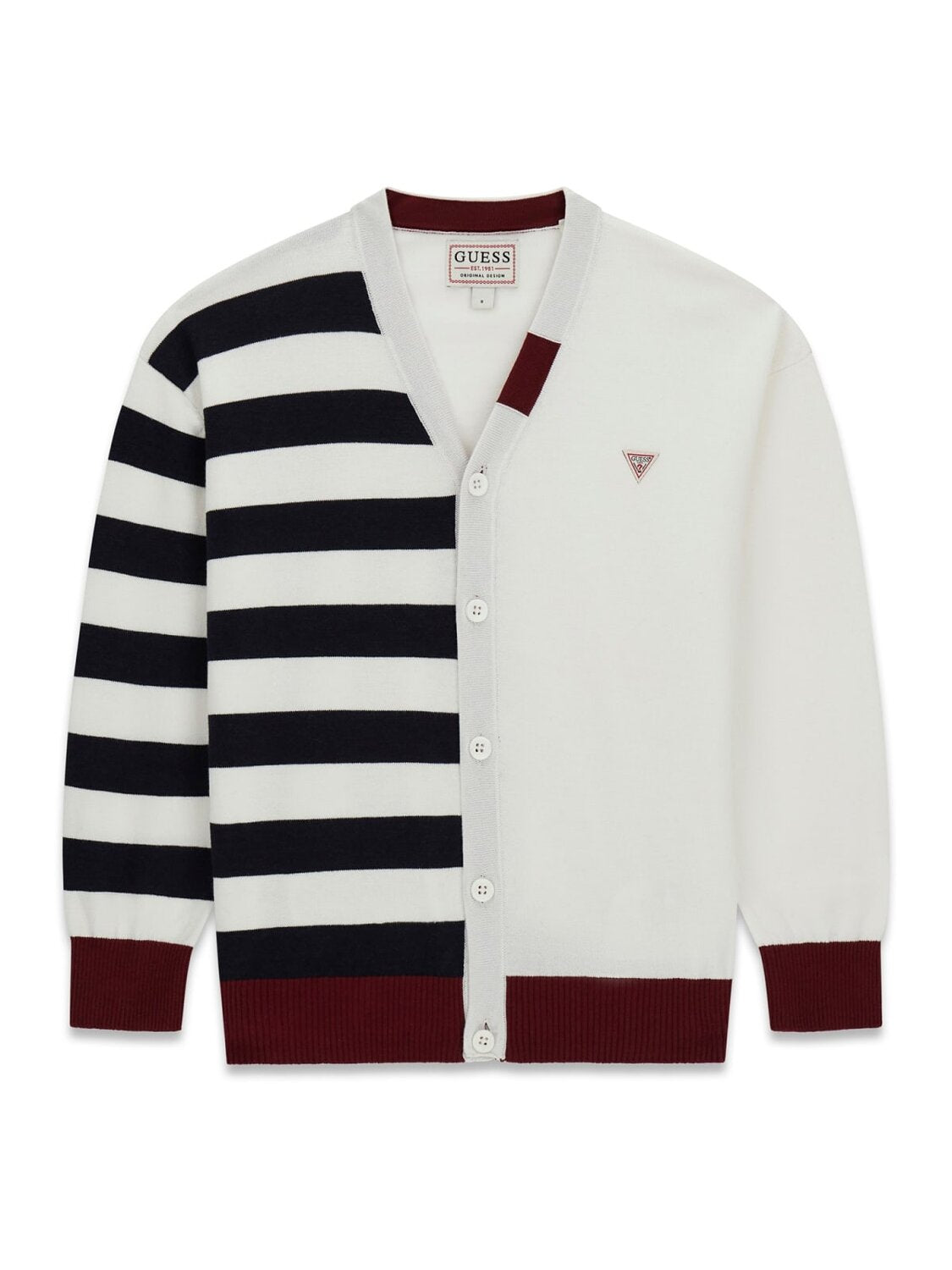 Guess Kids Cardigan oversize a manica lunga ragazzo blu bianco stripe co