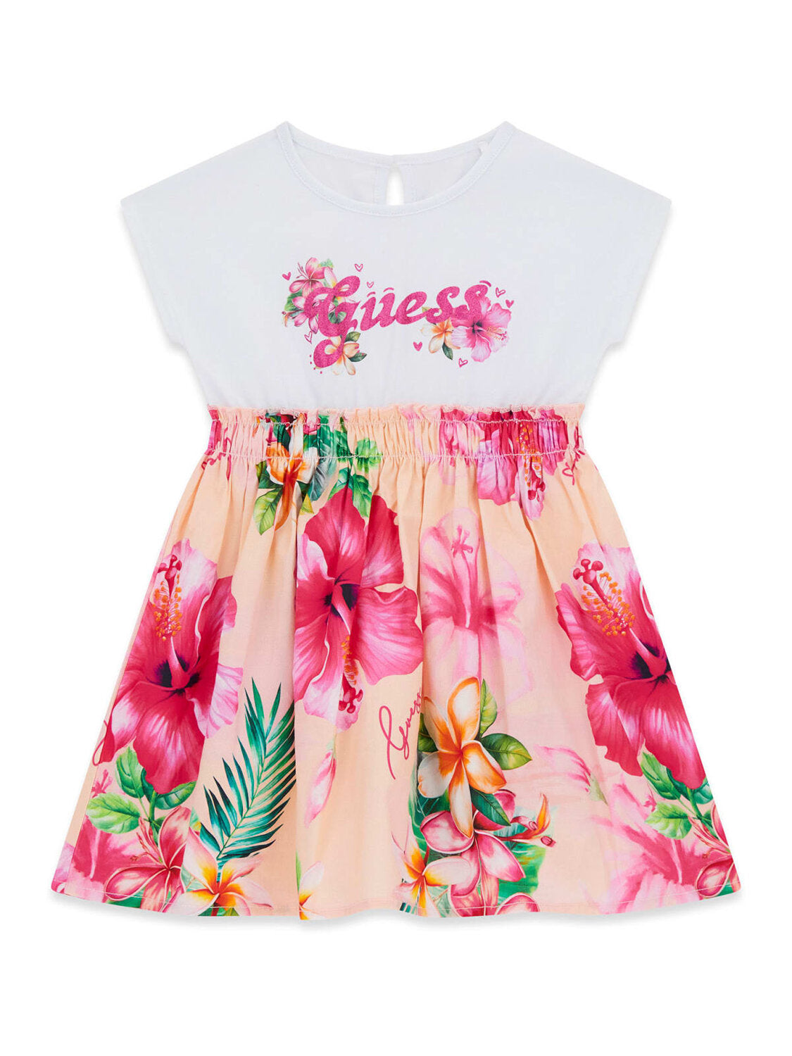 Guess Kids Abito a manica corta tessuti misti bambina hibiscus oasis
