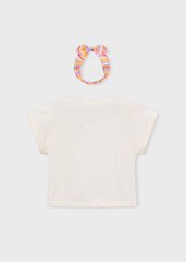 Mayoral T-shirt a manica corta bambina bianc osso 3010-94-6G – vista 5
