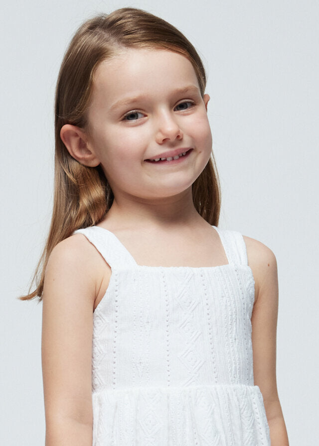 Mayoral Vestito traforato bambino unisex bianco