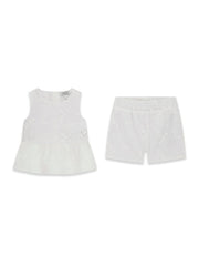 Guess Kids Set top mussola shorts bambino baby bianco