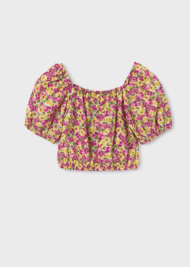 Mayoral Blusa fiori ragazza pistacchio – vista 4