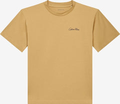 Calvin Klein Kids T-shirt ragazzo in cotone beige modello IB0IB02607T