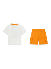 Guess Kids Set t-shirt shorts spugna bambino baby bianco – vista 2