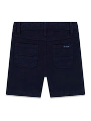 Pantaloncini Bermuda blu navy in cotone per bambini Scugnizzi 0-16 con tasche posteriori e logo GUESS