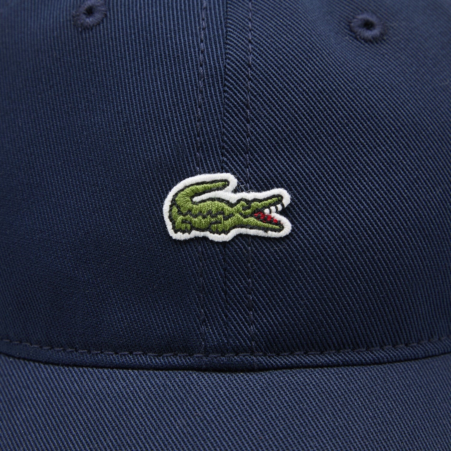 Cappellino con visiera Scugnizzi 0-16 in gabardine di cotone blu navy con logo coccodrillo ricamato sul davanti