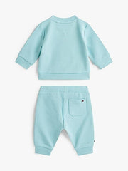 Completo tuta Scugnizzi 0-16 Tommy Hilfiger per neonato in cotone azzurro pastello con felpa e pantaloni coordinati