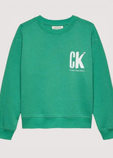 Felpa girocollo Scugnizzi 0-16 Calvin Klein Jeans verde smeraldo con logo CK bianco stampato sul petto
041728.0835-2.jpg