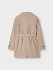 Giacca Name It ragazza color Savannah Tan in cotone con cintura in vita, vista posteriore