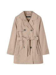 Giacca trench Name It per ragazza color Savannah Tan in cotone con cintura in vita, proposta da Scugnizzi 0-16
